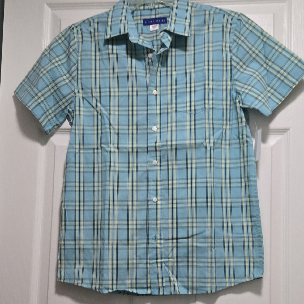 Simply Styled Light Blue Plaid Shirt